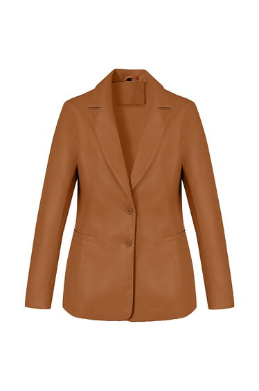 Faux Leather Buttoned Jacket