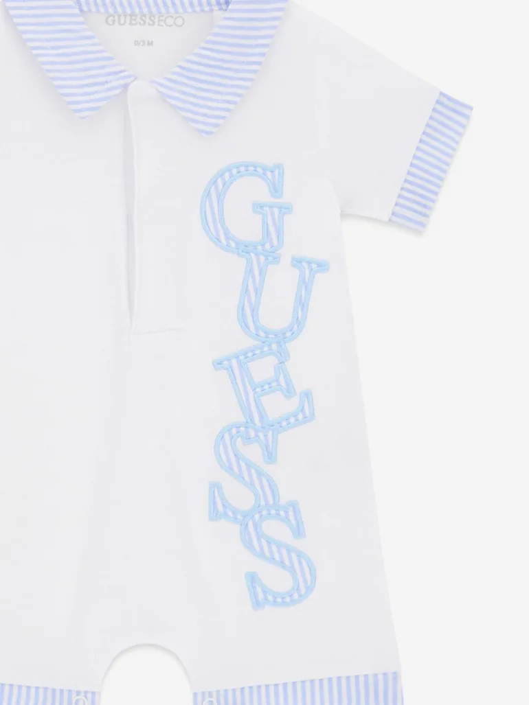 Guess Baby Boys Logo Romper in White - 2