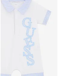 Guess Baby Boys Logo Romper in White - 2