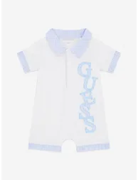 Guess Baby Boys Logo Romper in White