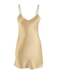 Light Beige Single 100% Polyester Plain Satin Woven Nightgown - 3