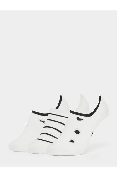 Pack of 3 - White Heart Detail Socks