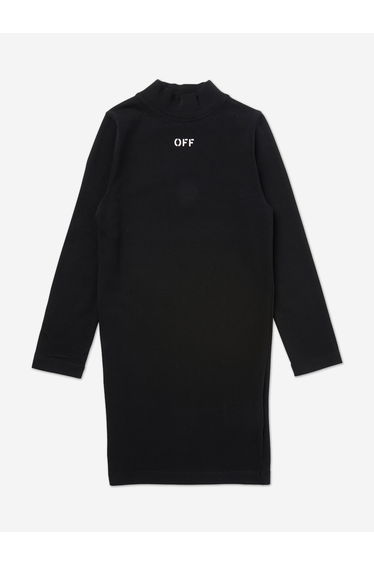 Off-White Girls Off Stamp 2nd Skin Dress in Black