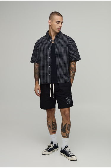 Relaxed Fit Twill Shorts - black