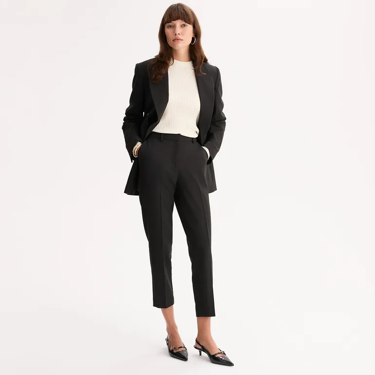 Tapered Trousers in Stretch Polyviscose