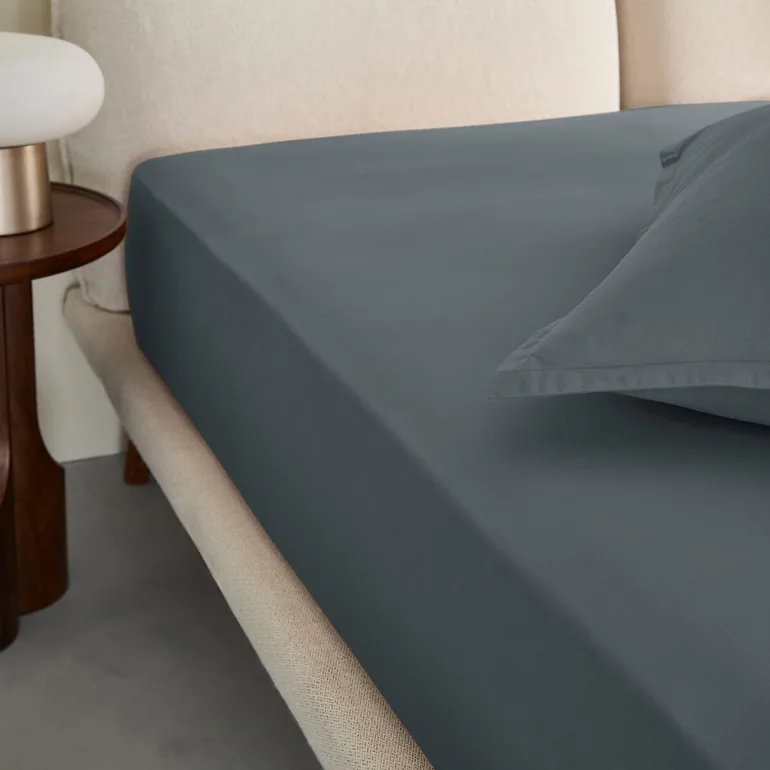 Sabbal Washed Percale Fitted Sheet with 30cm Flap - 2