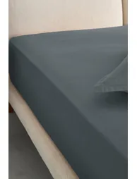 Sabbal Washed Percale Fitted Sheet with 30cm Flap - 1