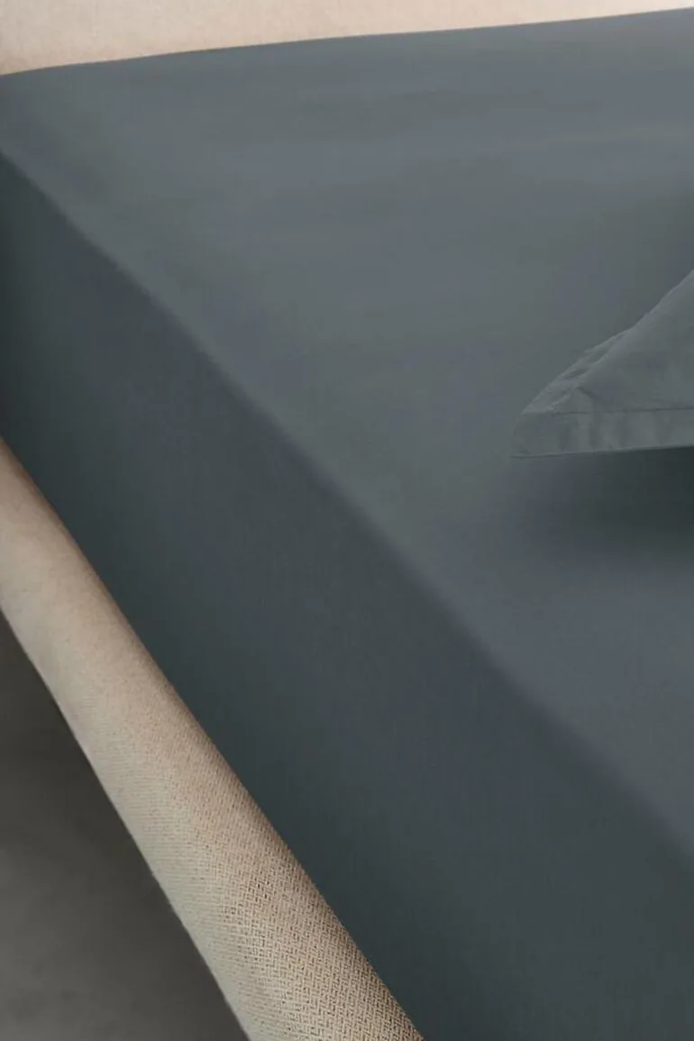 Sabbal Washed Percale Fitted Sheet with 30cm Flap