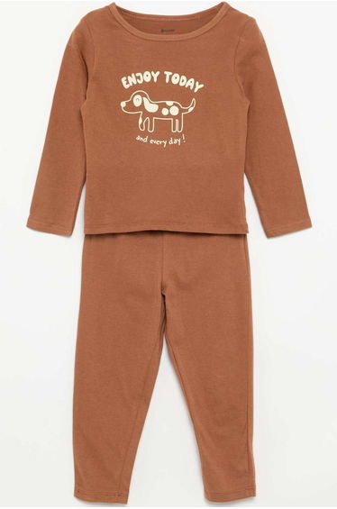 2-piece jersey pyjamas BROWN