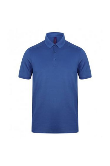 Henbury Mens Stretch Microfine Pique Polo Shirt - Royal