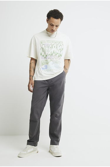 Grey Regular Fit Pull On Joggers