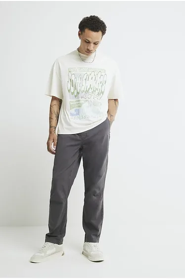 Grey Regular Fit Pull On Joggers