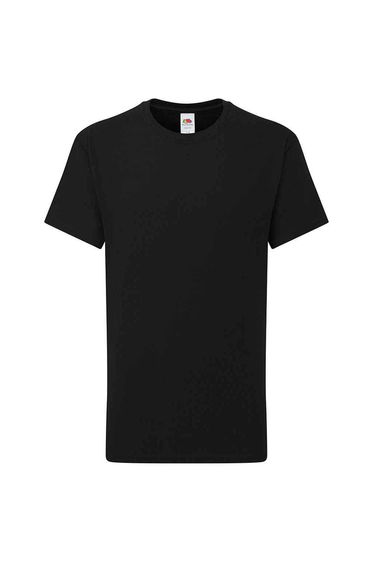 Fruit of the Loom Childrens/Kids Iconic 195 Plain T-Shirt - Black