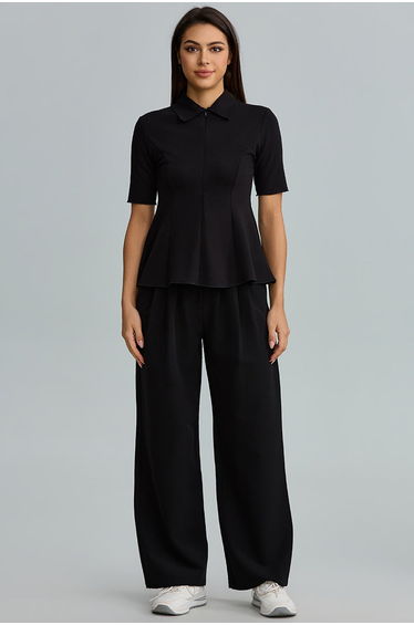 Pleated Wide Leg Tailored Pants