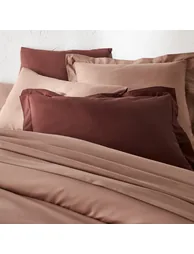 شرشف سرير بولي قطن سادة بحواف مطاطية ارتفاع 30 سم  - 3