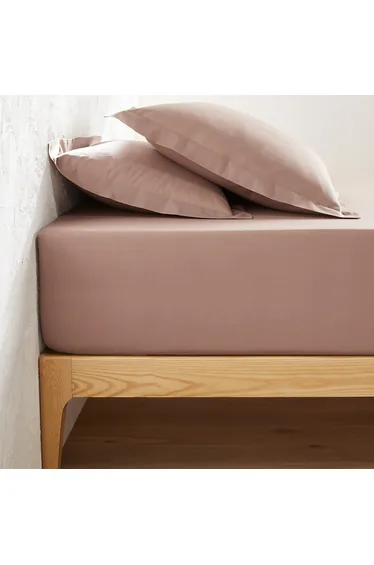 شرشف سرير بولي قطن سادة بحواف مطاطية ارتفاع 30 سم 