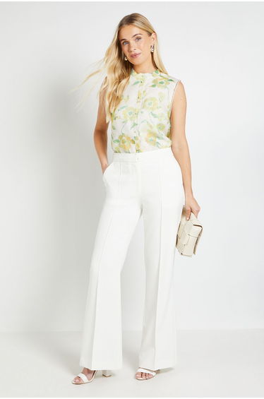 Petite Floral Organza Pleat Detail Cami Top