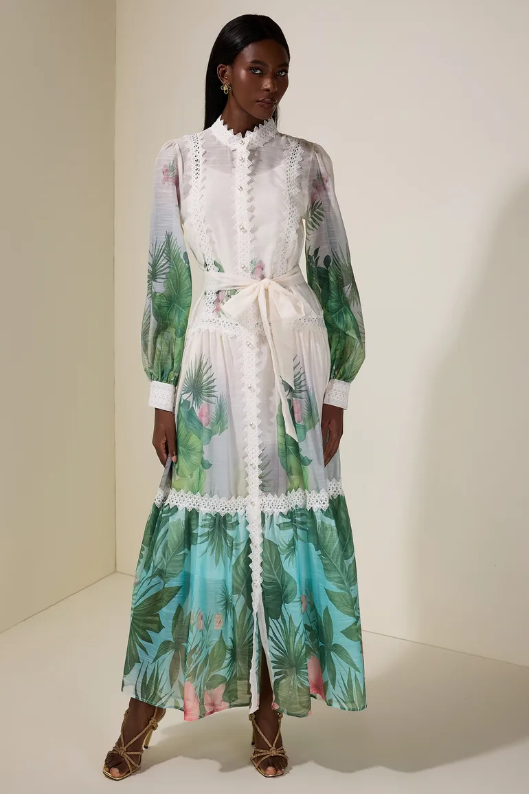 knee length dresses for ladies Botanical Maxi Dress – The Boutique at Peach Park main image 1