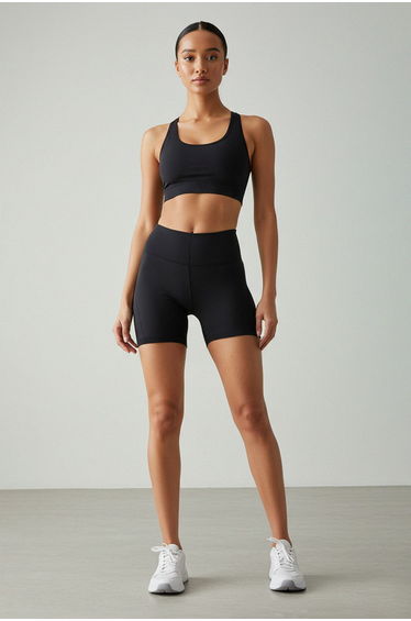 Sports Leggings - Black - High Waist
