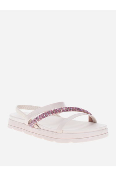 Embellished Open Toe Flat Sandals