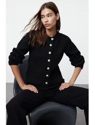 Cardigan - Black - Regular fit - 1