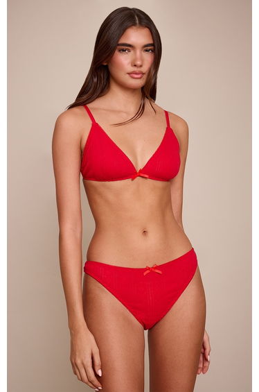 Red Pointelle Triangle Bralette
