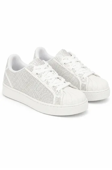 Lemonade Sparkly Crystal Eternal Trainers White