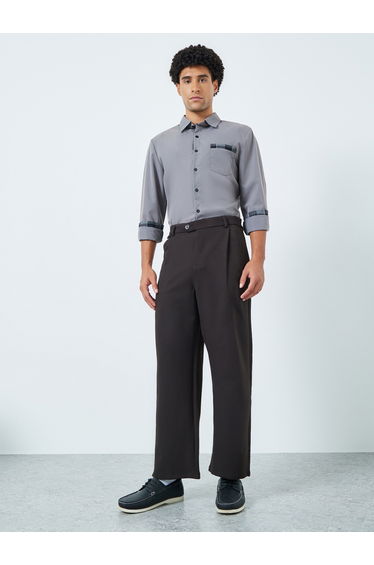 Men High Rise Wide Leg Korean Pants