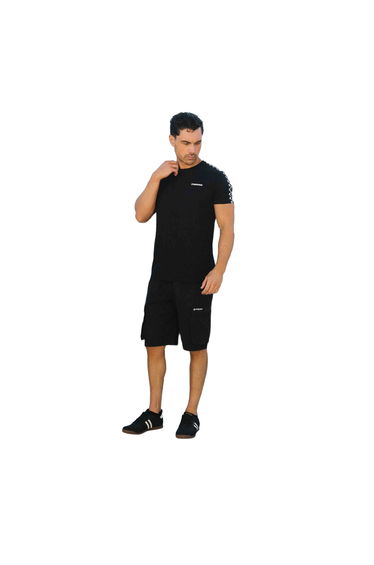 Lambretta Mens Two Tone Taped T-Shirt - Black