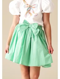 Roxie Bow Waist Skirt - Green - 3