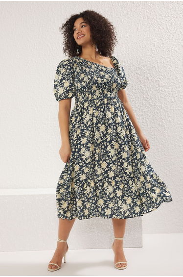 Emerald Green Shally Woven Plus Size Dress