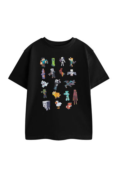 Minecraft Boys Sprites Short-Sleeved T-Shirt - Black