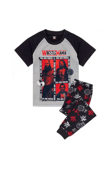 WWE Boys Characters Long Pyjama Set - Grey/Black