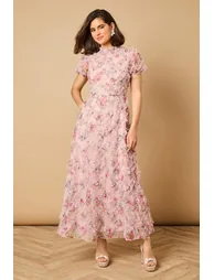 Floral Textured Maxi Dress