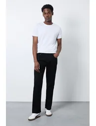 Black Stretch Regular Straight Fit Jeans