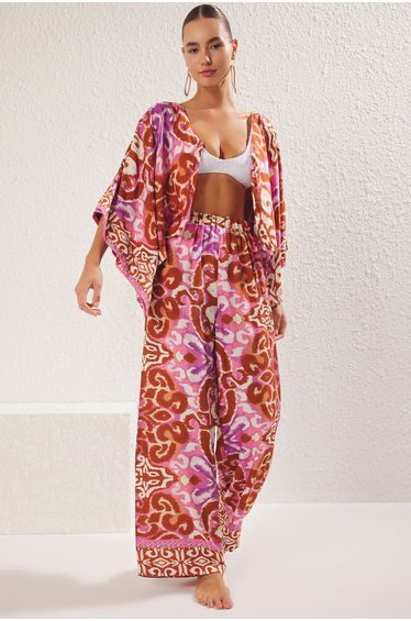 Multicolored Ethnic Woven 100% Viscose