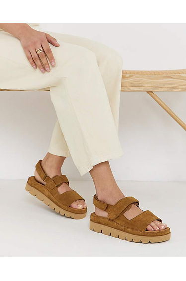 Chunky Suede Sandals Wide Fit