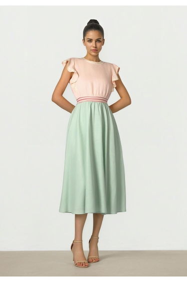 Two Tone Linen Dress
