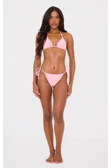 Baby Pink Mix And Match Tie Side Bikini Bottoms
