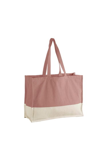 Westford Mill EarthAware Contrast Organic Shopper Bag - Rose/Natural