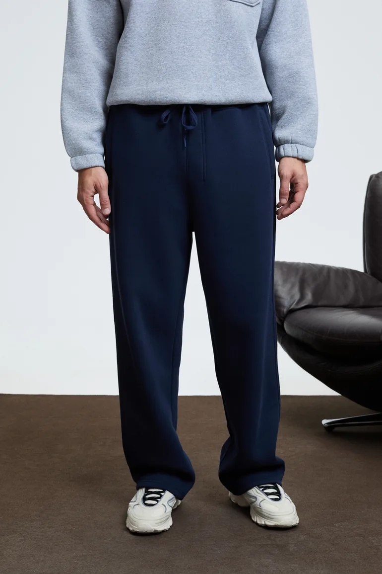 GRIMELANGE BENSON Men's Drawstring Elastic Waist Relaxed Fit Navy Sweatpants - 1