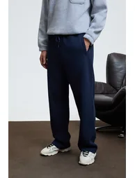 GRIMELANGE BENSON Men's Drawstring Elastic Waist Relaxed Fit Navy Sweatpants - 3