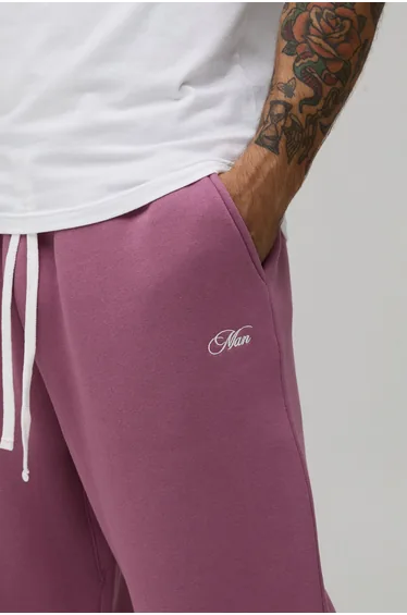 بنطلون رياضة بوهو مان بنفسجي بقصة مستقيمة