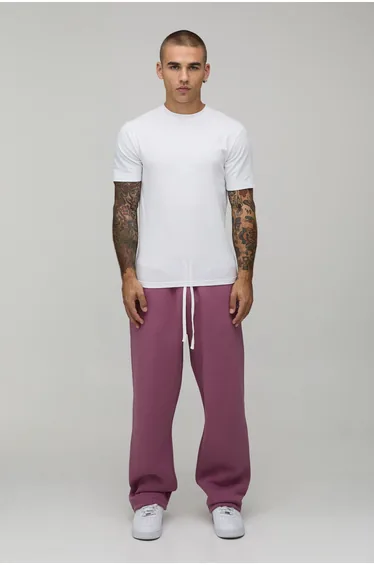 بنطلون رياضة بوهو مان بنفسجي بقصة مستقيمة