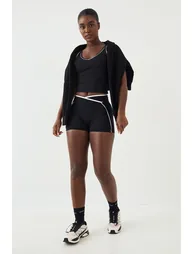 DSGN Studio Sculpt Wrap Waist Piping Detail Short - black