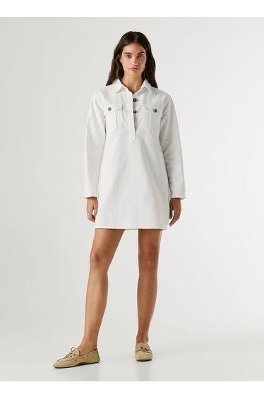 Denim Mini Dress with Long Sleeves