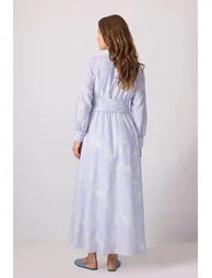 NATURAL TEXTURED PATTERNED DRESS - 3