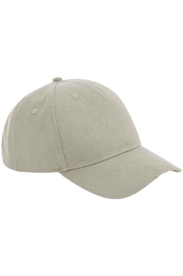 Beechfield 5 Panel Organic Baseball Cap - Stone