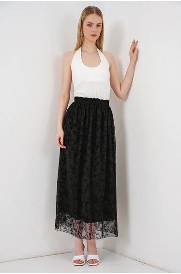 BDART Floral High Waist Maxi A-Line Skirt