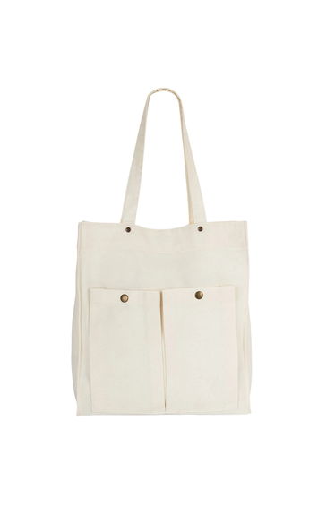 Kimood Washed Cotton Tote Bag - Washed Ivory